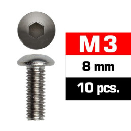 TORNILLO CABEZA BOTON ALLEN M3x8mm (10 unids) ULTIMATE RACING 162308