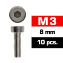 TORNILLO CABEZA CILINDRICA (M3x8 mm) 10 unidades - Ultimate Racing 163308