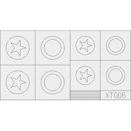 PLANTILLA ESTRELLAS U.S. GRANDES 1/35 - Eduard XT005