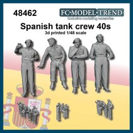 TRIPULANTES DE CARROS EJERCITO ESPAÑOL  (Años 40) -Escala 1/48- FC Modeltrend 48462