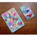 BANDEJAS RECTANGULARES (2) CON ENSALADA DE FRUTAS - HOBBY DOLLSHOUSE ACCESORIES 535B