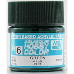 PINTURA AQUEOUS VERDE BRILLANTE (10 ml) - Mr Color / Gunze Sangyo H-006