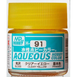 PINTURA AQUEOUS AMARILLO TRANSPARENTE (10 ml) - Mr Color / Gunze Sangyo H-091