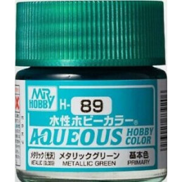 PINTURA AQUEOUS VERDE METALIZADO (10 ml) - Mr Color / Gunze Sangyo H-089