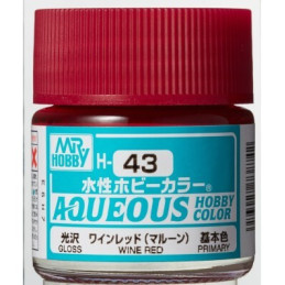 PINTURA AQUEOUS ROJO VINO BRILLANTE (10 ml) - Mr Color / Gunze Sangyo H-043