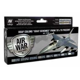 AIR WAR: USAF COLORS GRAY SCHEMES From 70ïs to present 8 colores x 17 ml - Acrylicos Vallejo 71156