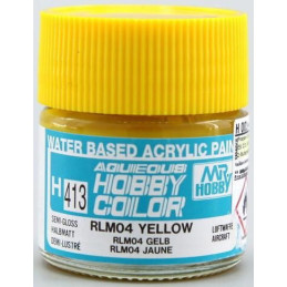 PINTURA AQUEOUS AMARILLO SATINADO RLM04 (10 ml) - Mr Color / Gunze Sangyo H-413