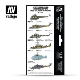 MODEL AIR SET: SOVIET-RUSSIAN AF COMBAT HELICOPTERS COLORS 8 BOTES 17ML - ACRILICOS VALLEJO 71601