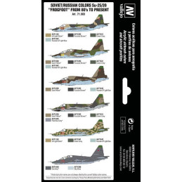 MODEL AIR SET: SOVIET-RUSSIAN AF SUKHOI SU-25/39 FROGFOOT COLORS 8 BOTES 17ML - ACRILICOS VALLEJO 71603