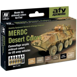 MODEL AIR SET: MERDC DESERT COLORS (6 BOTES 17ML) - ACRILICOS VALLEJO 71212