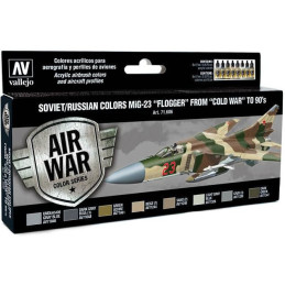 MODEL AIR SET: SOVIET-RUSSIAN AF MIG-23 FLOGGER COLORS (8 BOTES 17ML) - ACRILICOS VALLEJO 71606