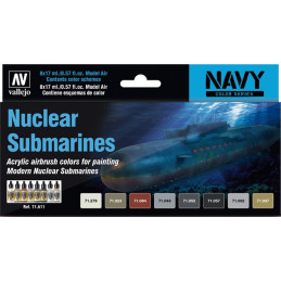 MODEL AIR SET: NUCLEAR SUBMARINES COLORS (8 BOTES 17ML) - ACRILICOS VALLEJO 71611