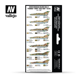 MODEL AIR SET: SOVIET-RUSSIAN AF MIG-21 FISHBED COLORS 8 BOTES 17ML - ACRILICOS VALLEJO 71607