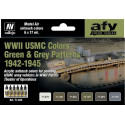 MODEL AIR SET : WWII USMC COLORS GREEN & GREY PATTERNS