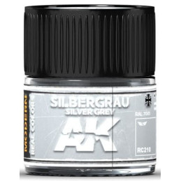 PINTURA REAL COLORS SILVER GREY RAL7001 (10 ml) - AK Interactive RC210