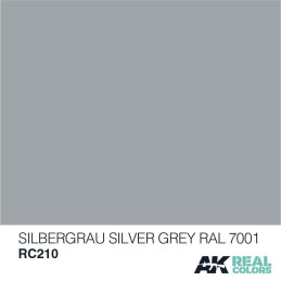 PINTURA REAL COLORS SILVER GREY RAL7001 10 ml - AK Interactive RC210