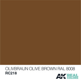 PINTURA REAL COLORS OLIVE BROWN RAL8008 10 ml - AK Interactive RC218