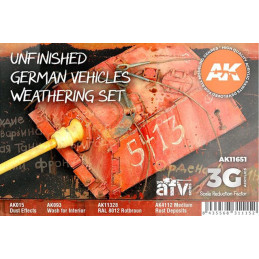 UNFINISHED GERMAN VEHICLES WEATHERING SET - AK Interactive 11651