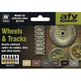 SET MODEL AIR WHEELS & TRACKS - (6 BOTES) VALLEJO 71213