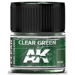 PINTURA REAL COLORS VERDE TRANSPARENTE (10 ml) - AK RC505