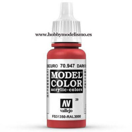 ROJO BERMELLON (17 ml) Nº29 FS31350 RAL3000 VALLEJO MODEL COLOR