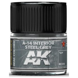 PINTURA REAL COLORS A-14 INTERIOR STEEL GREY (10 ml) - AK RC319