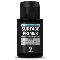 SUFACE PRIMER: NEGRO BRILLANTE 32 ml - Acrylicos Vallejo 77660