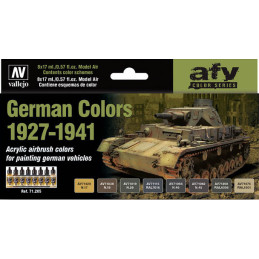 MODEL AIR SET: GERMAN COLORS 1927-1941 (8 BOTES 17ML) - ACRILICOS VALLEJO 71205