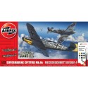 DOGFLIGHT DOUBLE: Supermarine Spitfire Mk.Vc vs Messerchmitt Bf-109 F-4 Pegamento y pinturas -Escala 1/72- Airfix A50194