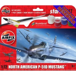 NORTH AMERICAN P-51 D MUSTAN Pegamento y pinturas -Escala 1/72- Airfix A55013