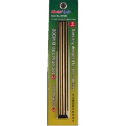 SET Nº 3 TUBO HUECO LATON 200 mm (1,1 x 2/ 1,2 x 2/ 1,3 x 2/ 1,4 x 2 mm) - Trumpeter Master Tools 09944