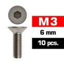 TORNILLO CABEZA AVELLANADA ALLEN M3 x 6 mm 10 unidades