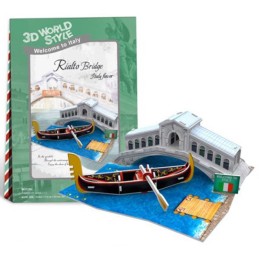 PUZZLE 3D ITALY FLAVOR PUENTE DE RIALTO16,5 X 11.2 X 6.6 CMS 29 PZAS CUBIC FUN W3116