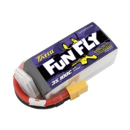 BATERIA Li-PO Funfly 11.1v 1550mAh 100c, CONECTOR XT-60 3S1P TATTU 15503S10X6