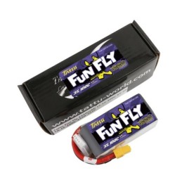 BATERIA Li-PO Funfly 11.1v 1550mAh 100c, CONECTOR XT-60 3S1P TATTU 15503S10X6