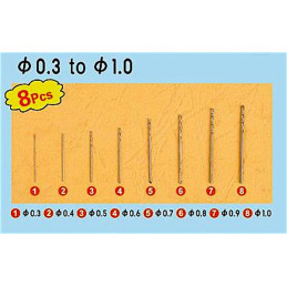 SET BROCAS 0,30 - 1,00 mm 8 unidades - Trumpeter Master Tools 09954