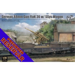 VAGON PLATAFORMA SSys & CAÑON FLAK-36 (88 mm) -Escala 1/35- Border Mod