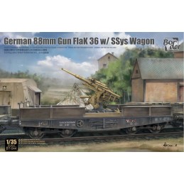 VAGON PLATAFORMA SSys & CAÑON FLAK-36 (88 mm) -Escala 1/35- Border Model BT-044