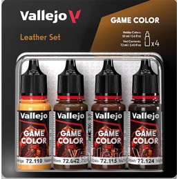 SET PINTURA ACRILICA CUERO GAME COLOR 4 x 18 ml - Acrilicos Vallejo 72385