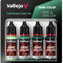 SET PINTURA ACRILICA VERDE FRIO GAME COLOR 4 x 18 ml - Acrilicos Vallejo 72383