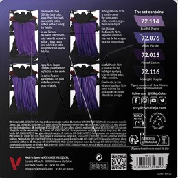 SET PINTURA ACRILICA VIOLETAS GAME COLOR 4 x 18 ml - Acrilicos Vallejo 72382