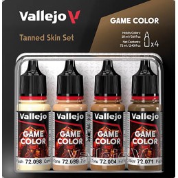 SET PINTURA ACRILICA PIEL BRONCEADA GAME COLOR 4 x 18 ml - Acrilicos Vallejo 72380