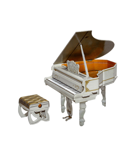 Kit de construcción de cartón Muebles de casa de muñecas. Piano blanco