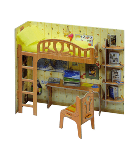 Kit de construcción de cartón Muebles de casa de muñecas. Escritorio infantil