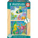 PUZZLES 2x9 PZAS ANIMALES ACUATICOS EDUCA 17617