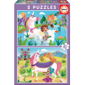 PUZZLE 2 x 20 Pzas UNICORNIO + HADAS - Educa 18064