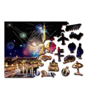 Puzle de 500 piezas: París de noche WOODEN JIGSAW PUZZLE 0196