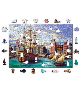 Puzle de 500 piezas: Barcos antiguos en el puerto WOODEN JIGSAW PUZZLE 1446