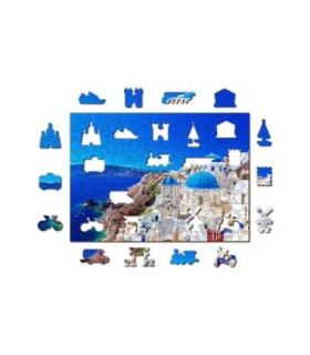 Puzle de 500 piezas: Santorini, Grecia WOODEN JIGSAW PUZZLE 1185