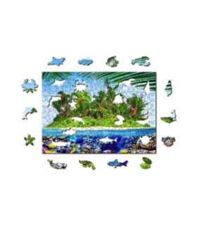 Puzle de 500 piezas: Isla del tesoro exótico WOODEN JIGSAW PUZZLE 1225